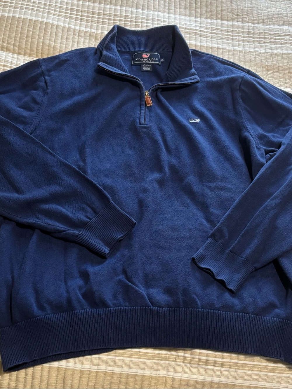 Vineyard Vines Men’s Navy Quarter-Zip Pullover Sweater XL